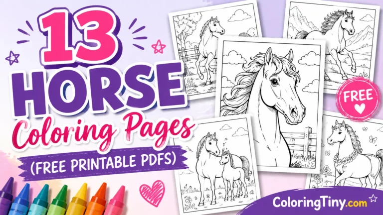 13 Horse Coloring Pages (Free Printable PDFs)