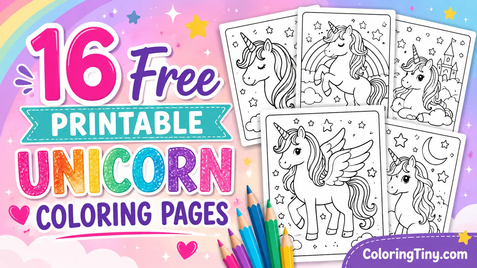 16 Free Printable Unicorn Coloring Pages