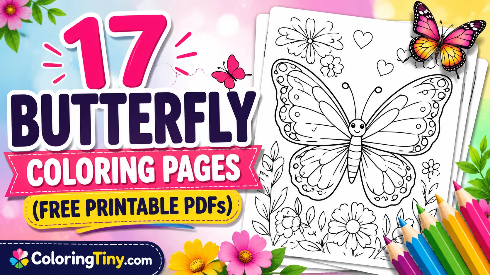 17 Butterfly Coloring Pages (Free Printable PDFs)