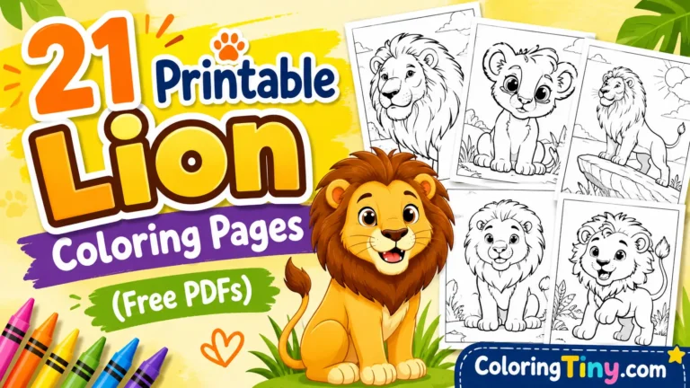 21 Printable Lion Coloring Pages (Free PDFs)