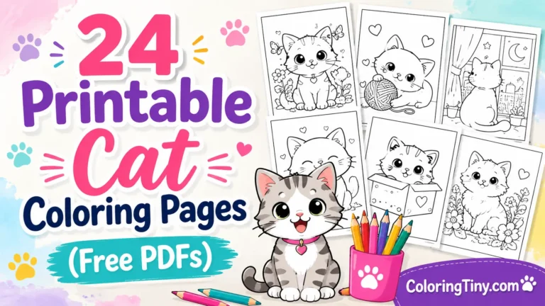 24 Printable Cat Coloring Pages (Free PDFs)