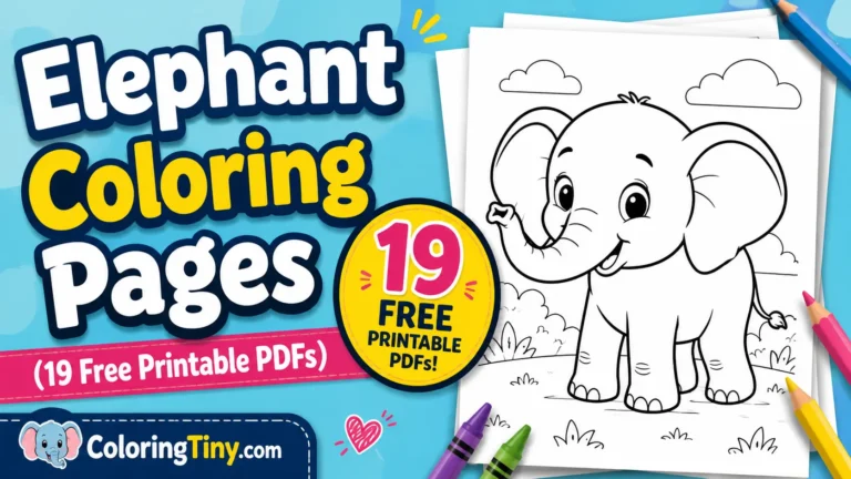 Elephant Coloring Pages (19 Free Printable PDFs)