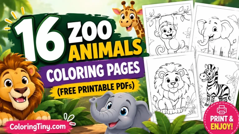 16 Zoo Animals Coloring Pages (Free Printable PDFs)