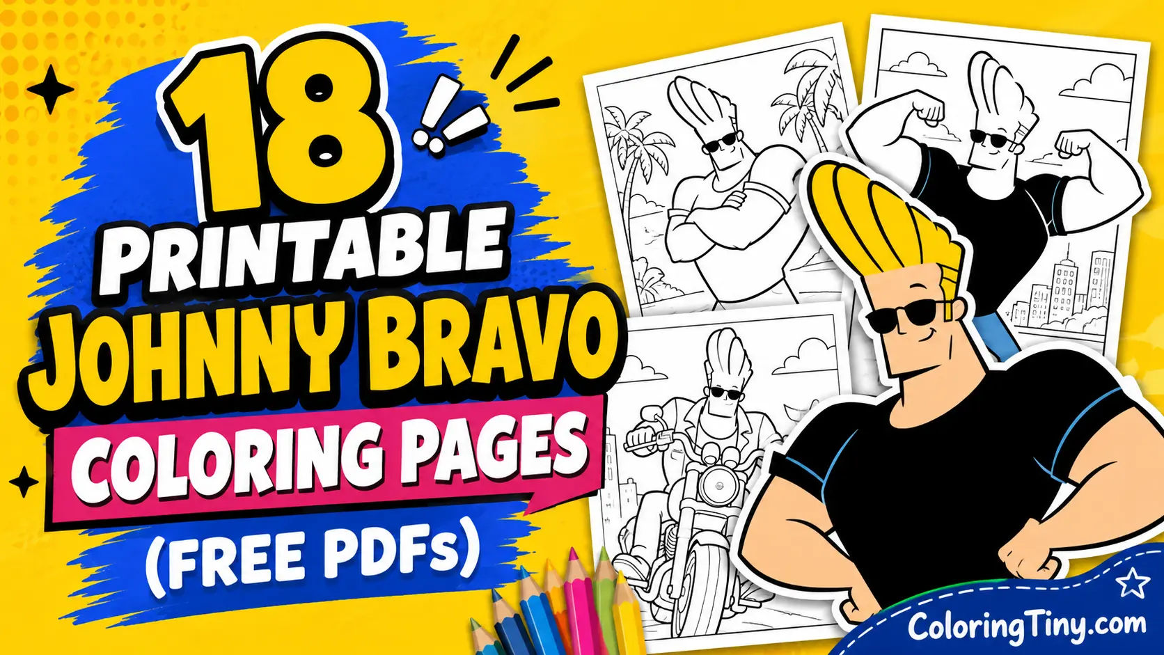 18 Printable Johnny Bravo Coloring Pages (Free PDFs)