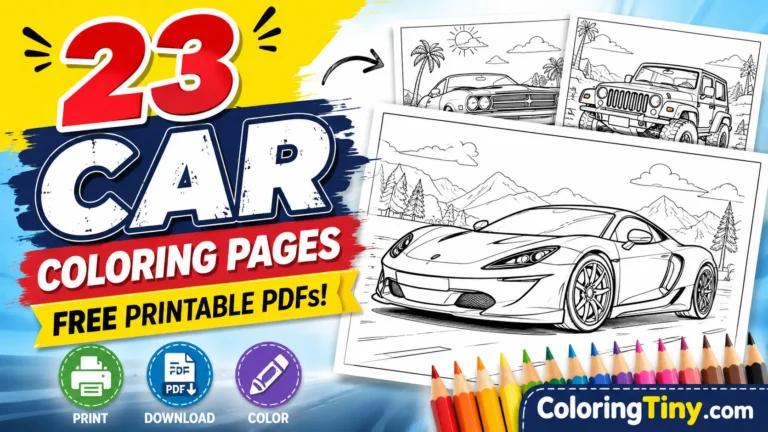 23 Car Coloring Pages (Free Printable PDFs)
