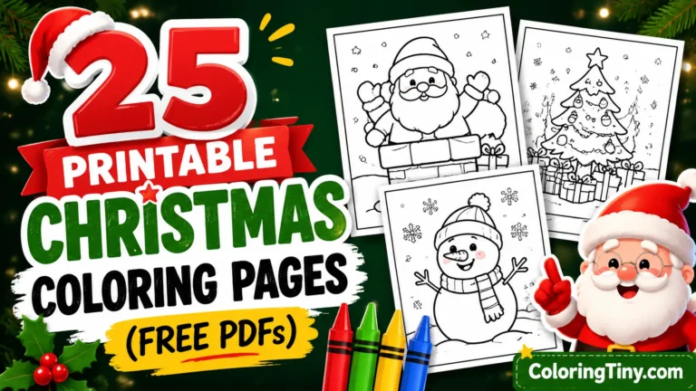 25 Printable Christmas Coloring Pages (Free PDFs)