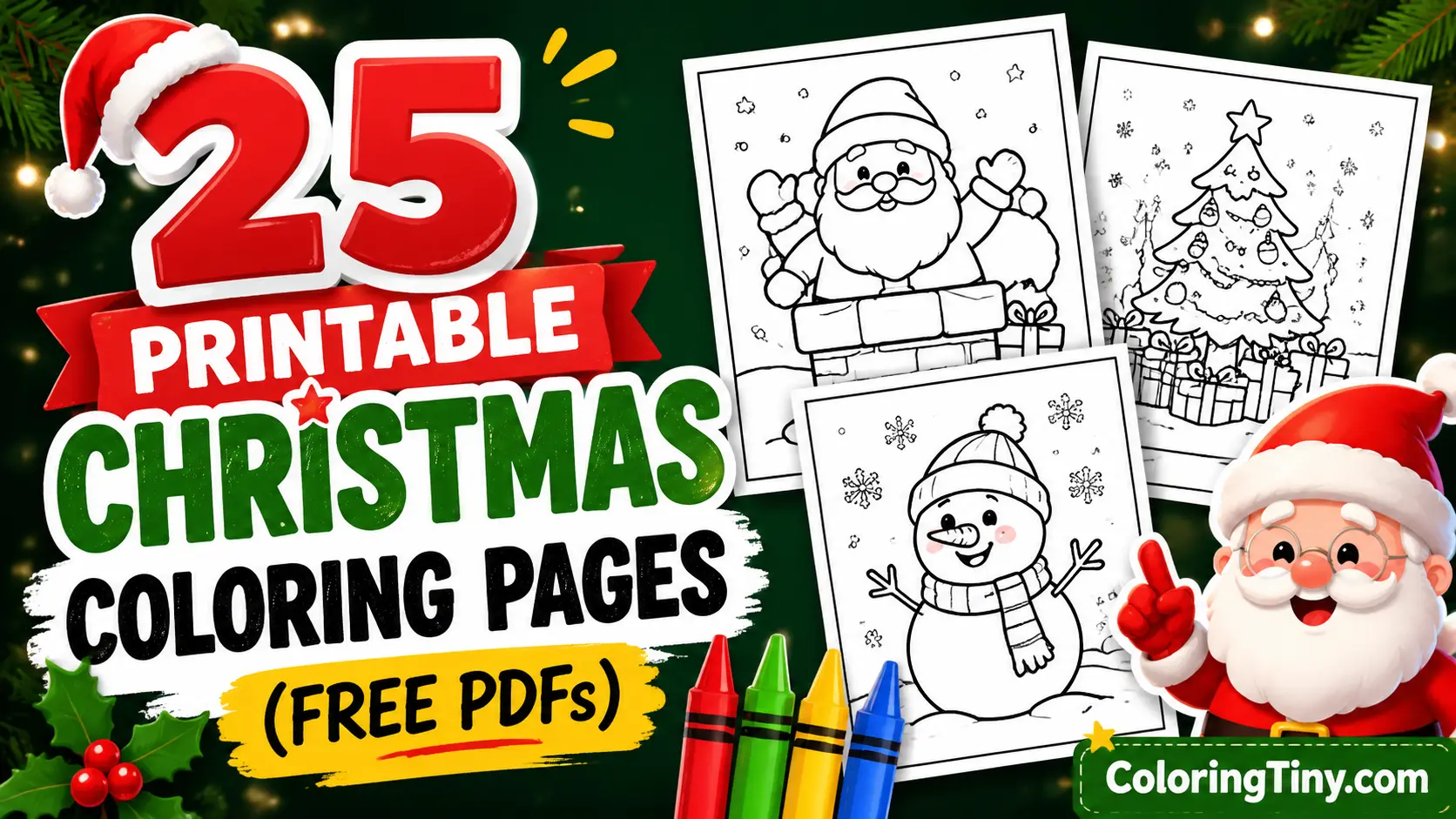 25 Printable Christmas Coloring Pages (Free PDFs)