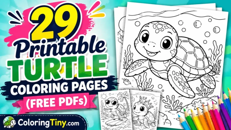29 Printable Turtle Coloring Pages (Free PDFs)